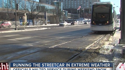 Streetcar officials halt service during weekend snow