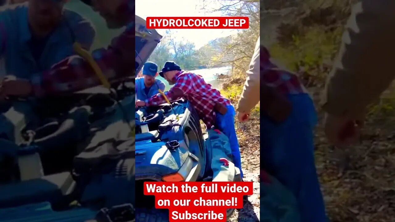 Hydro locked engine from crossing creek. #shorts #offroad #jeep