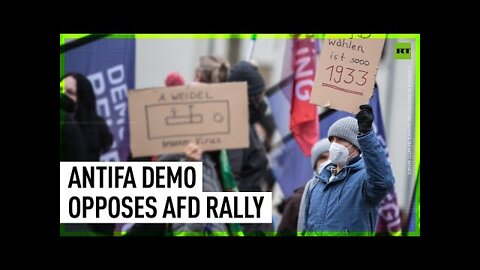 AfD Rally Opposed by Antifa Demo in Herrenberg