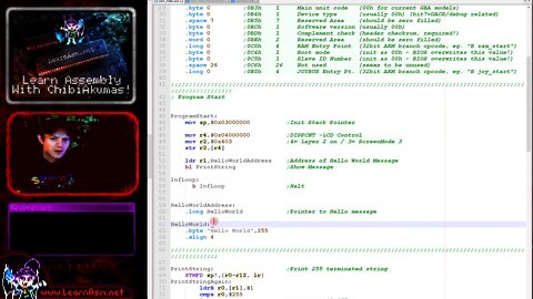 Hello World on the GameBoy Advance - ARM Assembly Lesson H2