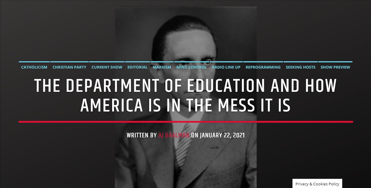 The Department Of Education and The Mess We Are In