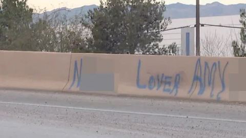 Racial slur painted along Interstate 15 in North Las Vegas