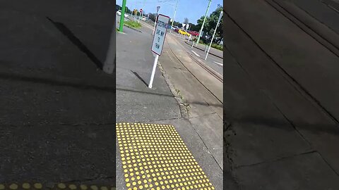 Taking the bike path by tram tracks