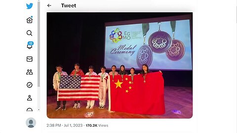 2023年歐洲女子數學奧林匹克競賽獲獎者：中國隊和亞軍美國隊