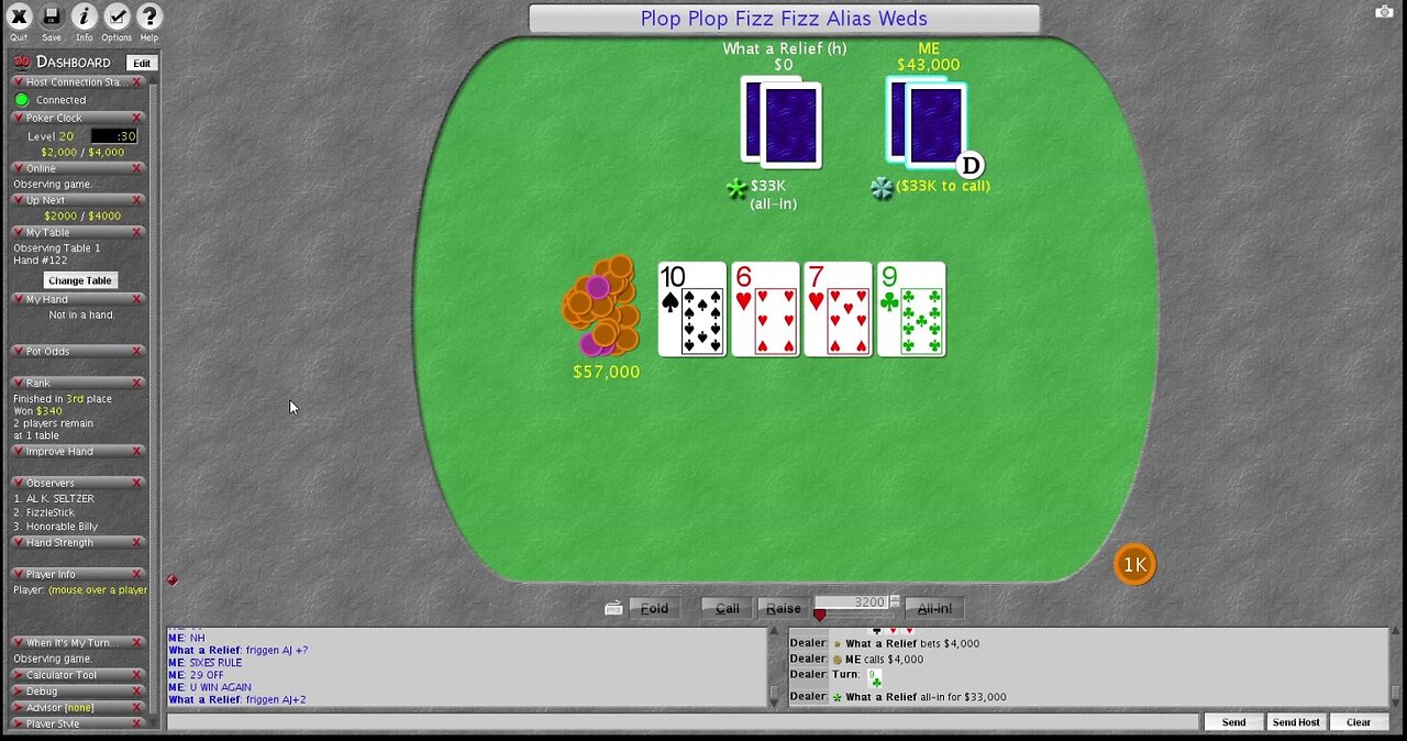 Hand 122 is a work of poker art