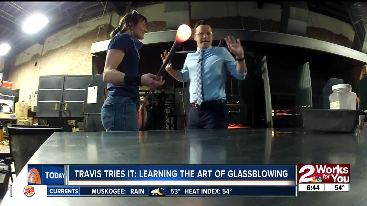 Travis Tries It: Glassblowing Christmas ornament