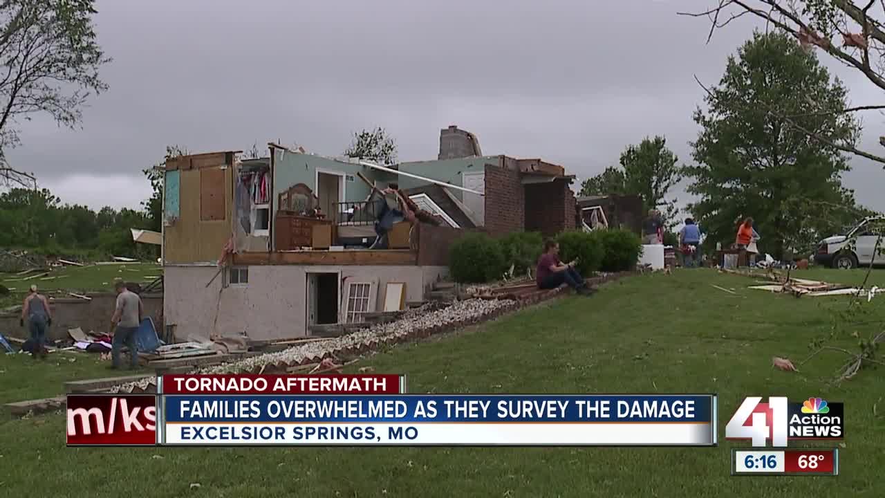 Families in Excelsior Springs overwhelmed as they survey the damage