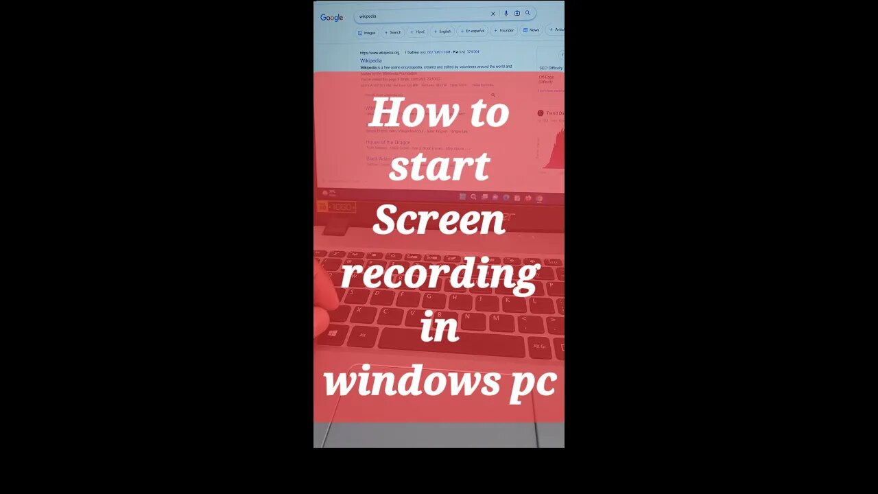 How to start screen recording in windows pc #shorts #youtubeshorts