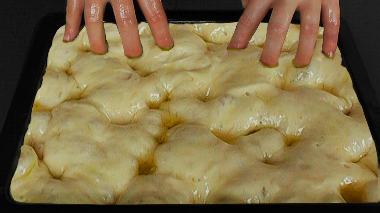 Mischen Sie Wasser mit Mehl, Sie werden vom Ergebnis begeistert sein😋 FOCACCIA. Einfach und lecker!