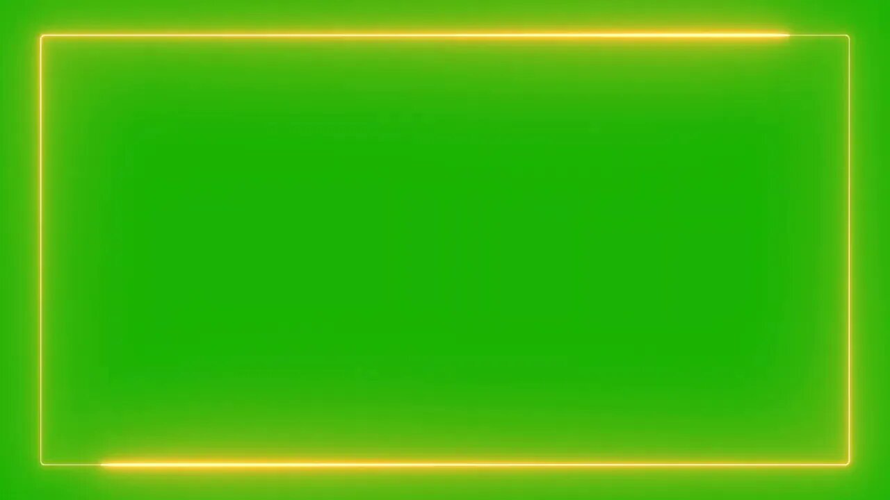 Orange Neon Border Green Screen Overlay Motion Graphics 4K 30fps Copyright Free