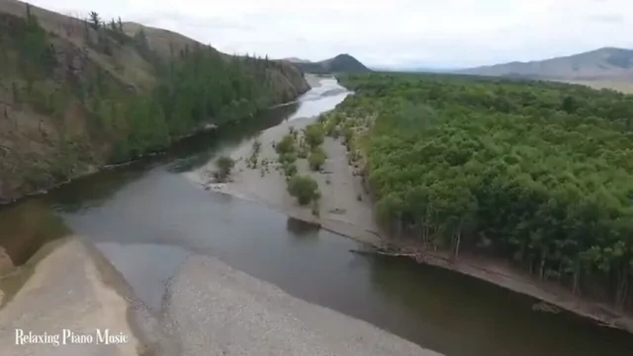 FLYING = OVER = MONGOLIA = 4K = UHD = = Relaxing = Music = Along = With = Beautiful = Nature = Vid