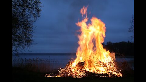 A campfire and camping splendor help you relax