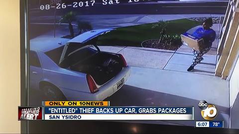 'Entitled' San Ysidro thief backs up car, grabs packages