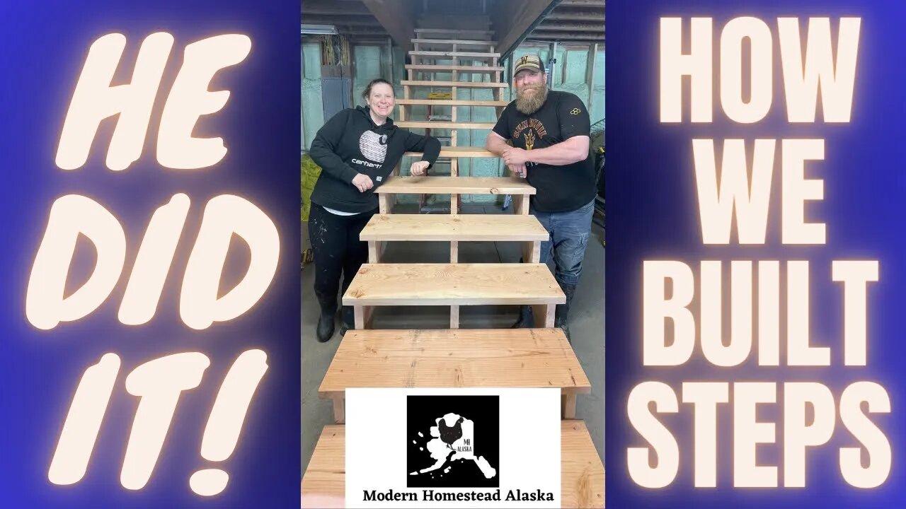Homestead Got an Upgrade Inside Steps! #howto build basement steps Start to finish. Math For Steps