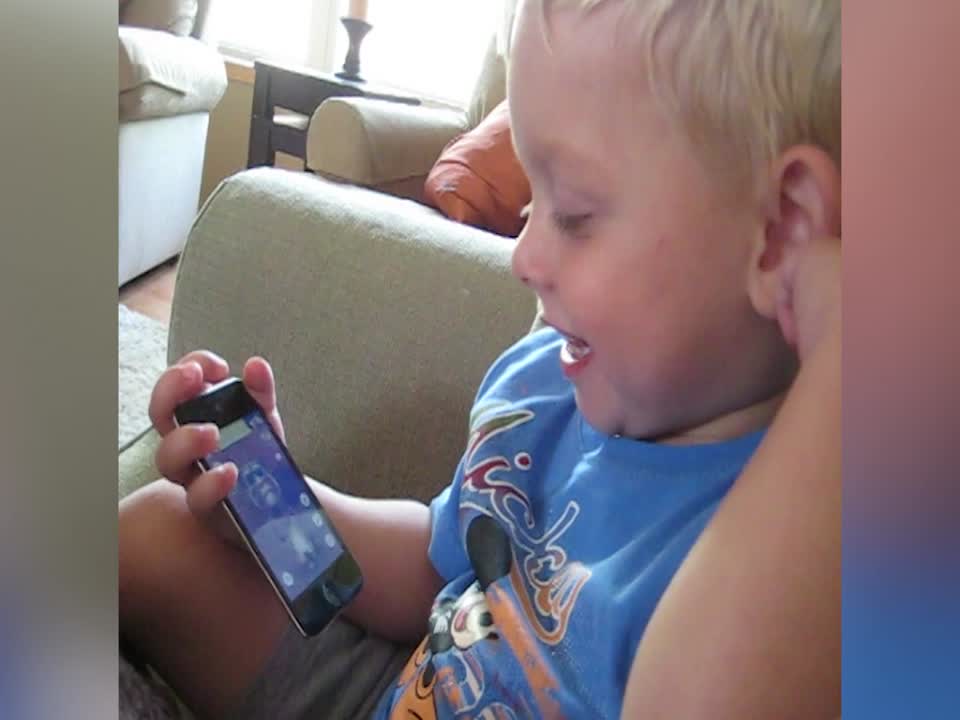 Tot Boy Can't get Enough of Funny App!