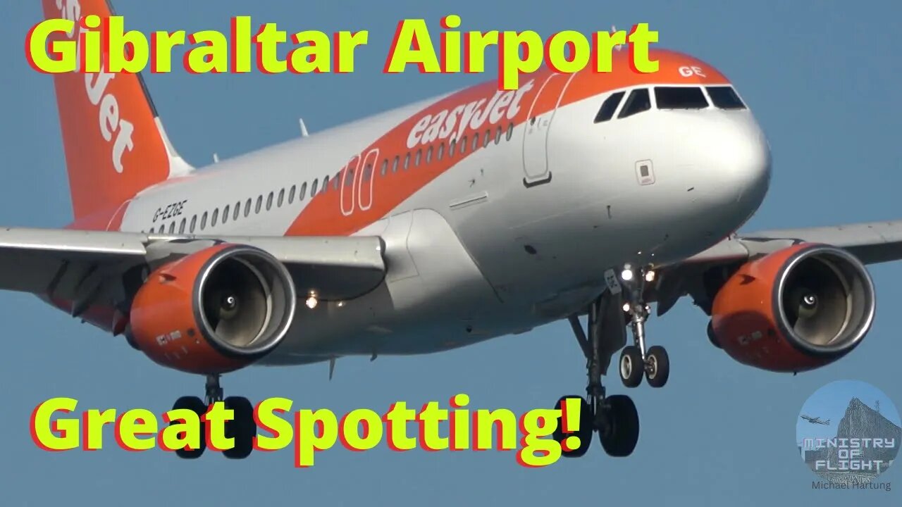 Very Close to Runway, easyJet Land/Taxi/Depart Gibraltar