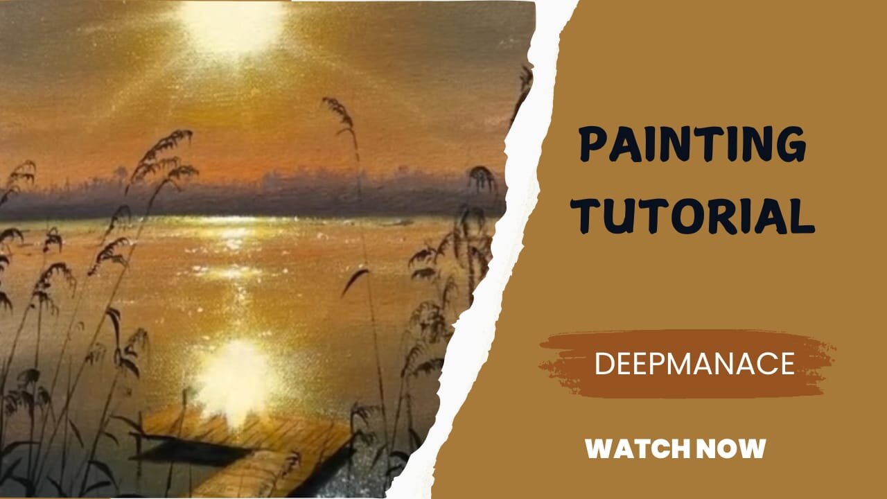 How to Draw a Sunset Lake Acrylic Painting for Beginners⁴