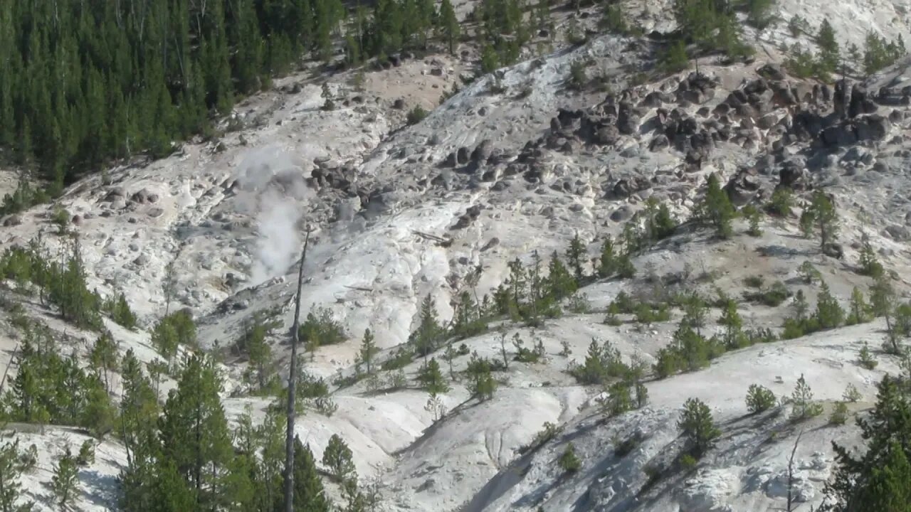 Roaring Mountain in Yellowstone