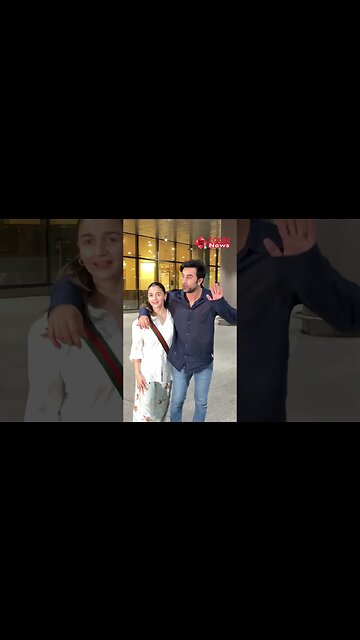 Ranbir Kapoor & Alia Bhatt poses for the paps as they arrive at the airport #shorts #ralia