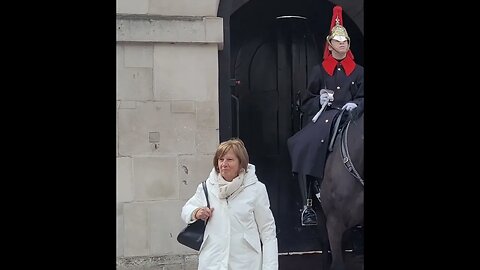 The Horse touched her head she leaves #horseguardsparade