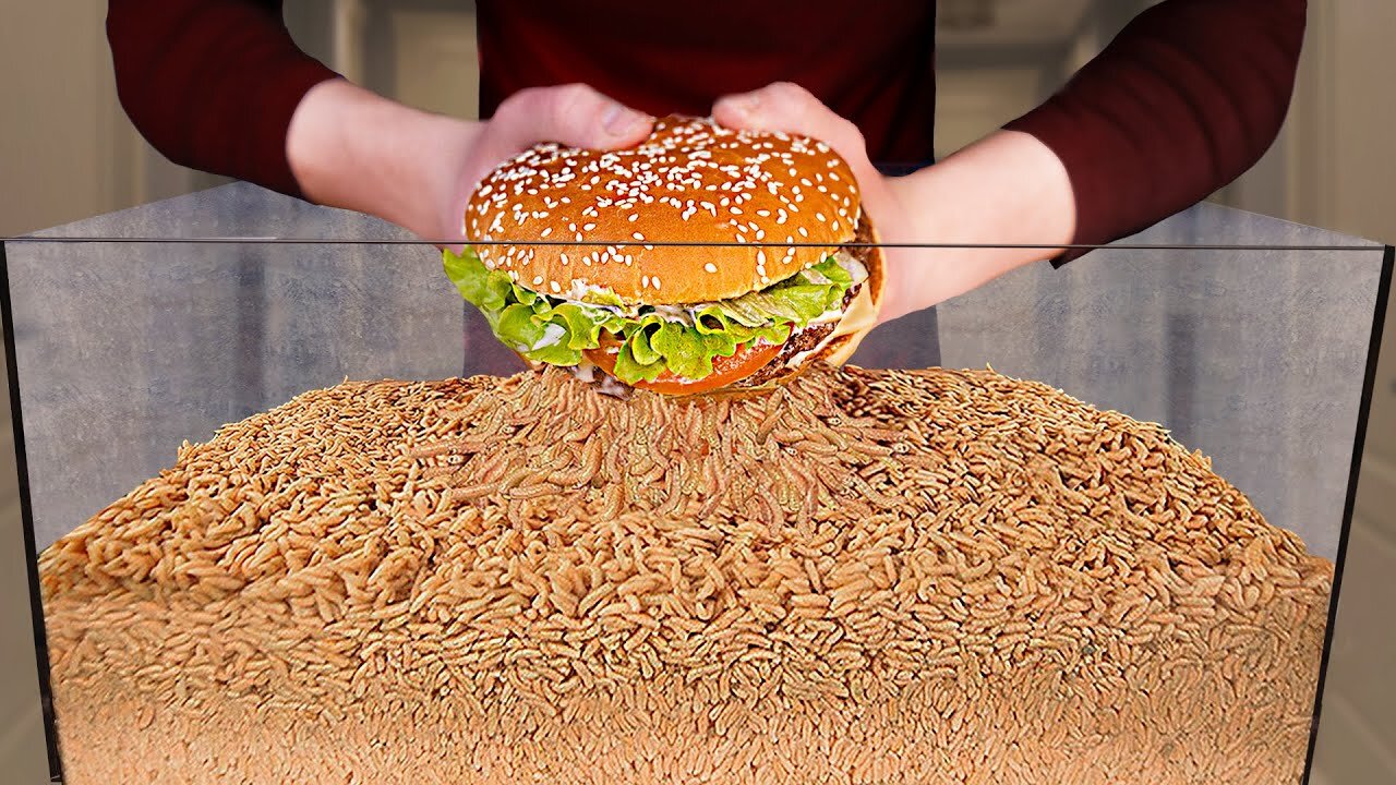 How Quickly The MAGGOTS Eat BURGER_