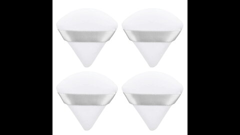 12 Pieces Pure Cotton Powder Puff Face Triangle Soft Makeup Puff for Loose Powder Body Cosmetic...