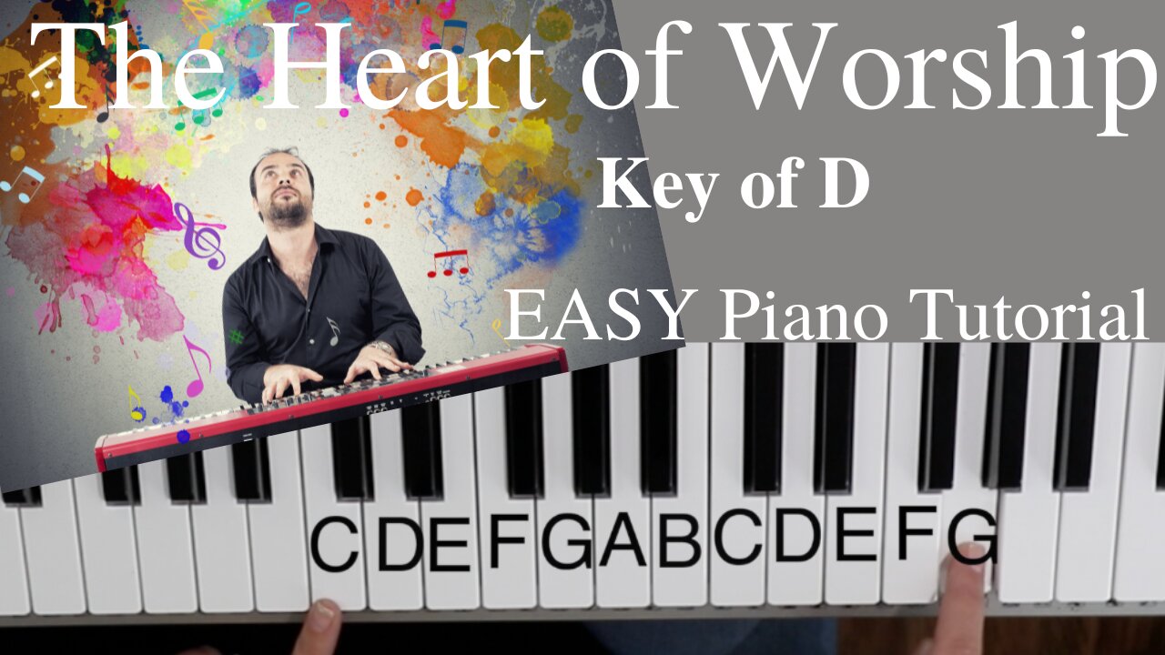 The Heart of Worship (Key of D) EASY Piano Tutorial