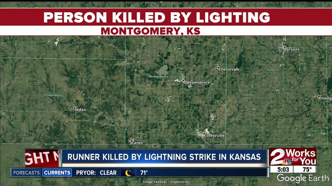 Runner killed by lightning strike in Kansas