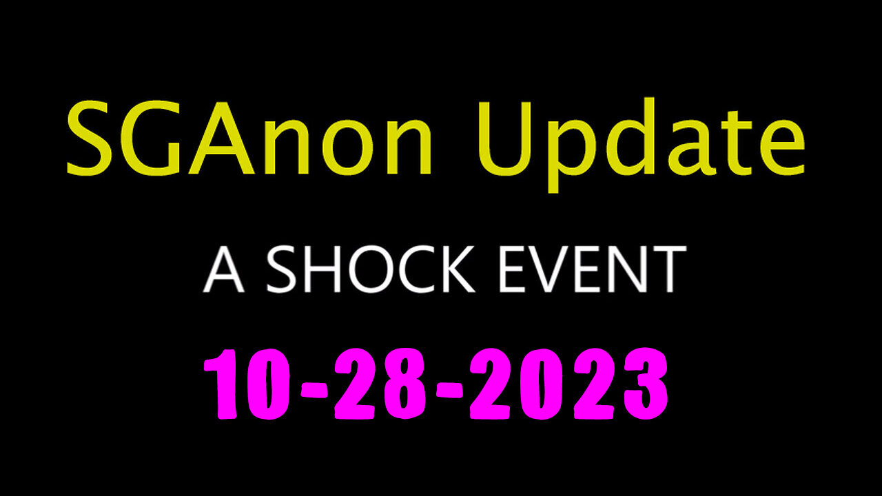 SG Anon Update - Charlie Ward Shock Event 10.28.2023