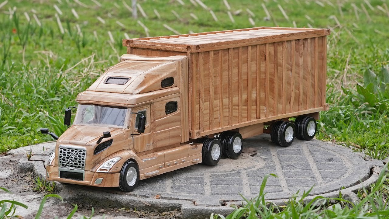 Woodcarving of Volvo VNL Semi Truck (2024) | ASMR Woodworking