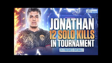 HOW JONATHAN DOMINATES IN TOURNAMENTS | SOLO 12 KILLS | BGMI/PUBG
