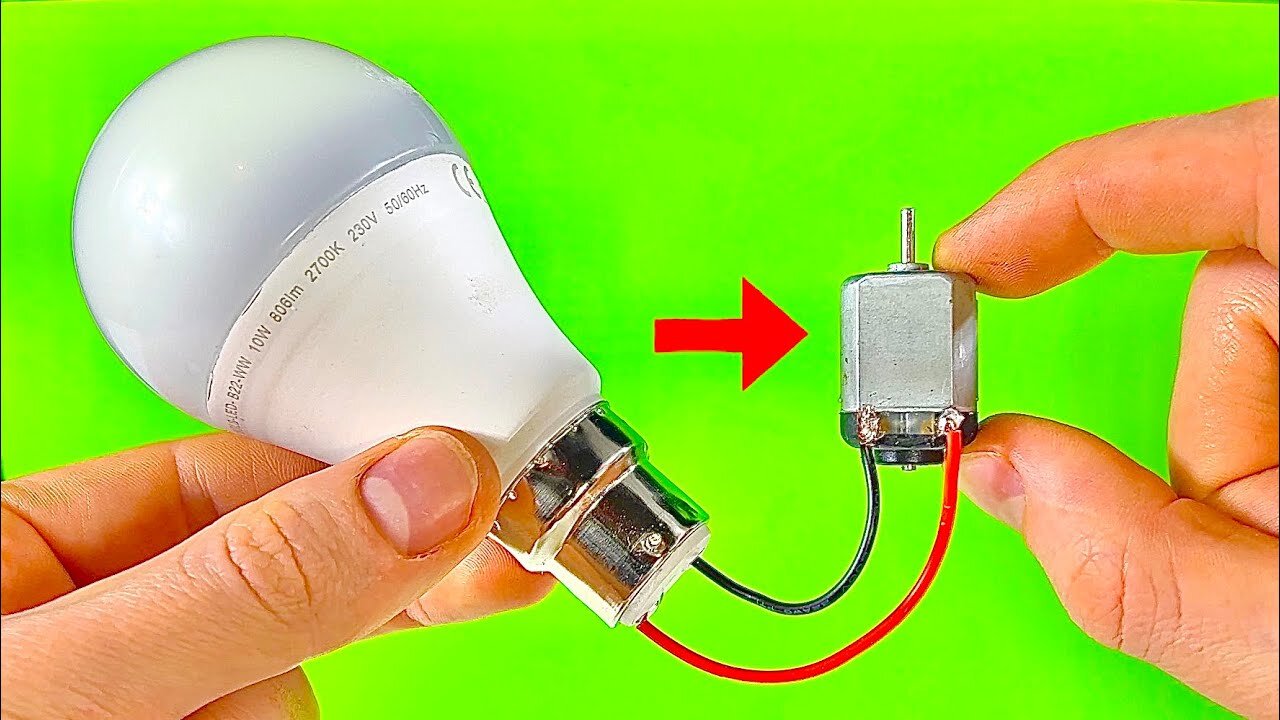 Just Put a DC Motor in the Led Bulb and you will be amazed.