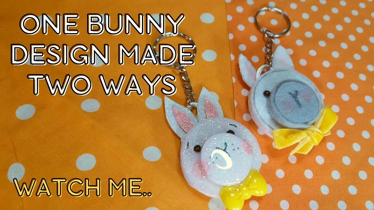 2 ways to make a simple bunny keyring with #beebeecrafts. Great craft seller.