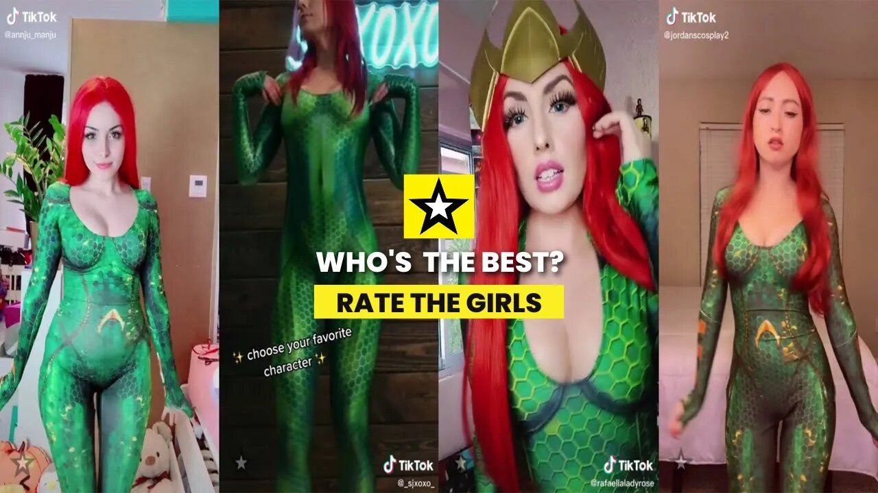 Rate the Girls: Best "Mermaid" Mera TikTok Cosplay Contest #1 (Aquaman DC) 🌊👩👑