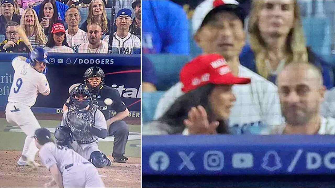 World Series attendee appears to wear 'Make America Great Again' hat, sparks wild social media react