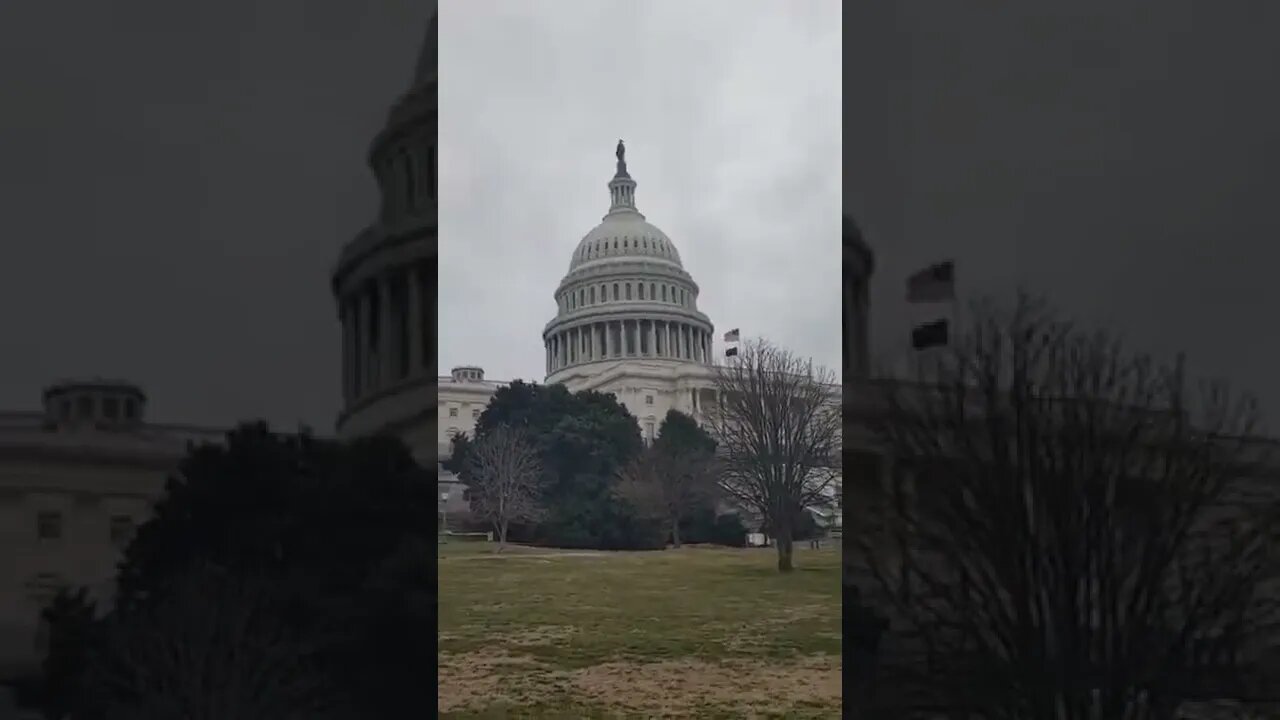 2/17/22 Nancy Drew in DC- Video 3- Peek at the Capital Fence-POW Flag Only on This Side
