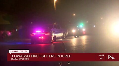 Man dead, 3 firefighters injured after explosion at Owasso home