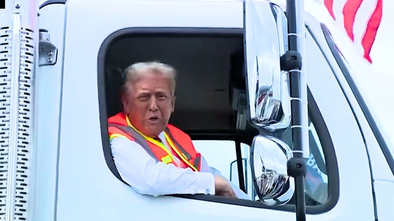 MUST SEE: Trump Gets in Garbage Truck After Biden's "Garbage" Comments