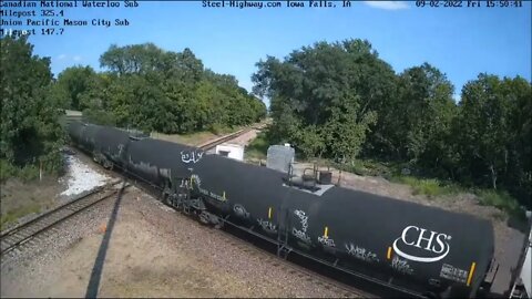 SB Manifest with UP 1982 at Mills Tower in Iowa Falls, IA on September 2, 2022 #steelhighway