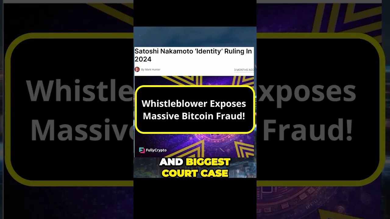 Whistleblower Exposes Massive Bitcoin Fraud 📣🪙… #BitcoinScam #Whistleblower #conspiracy #davidicke