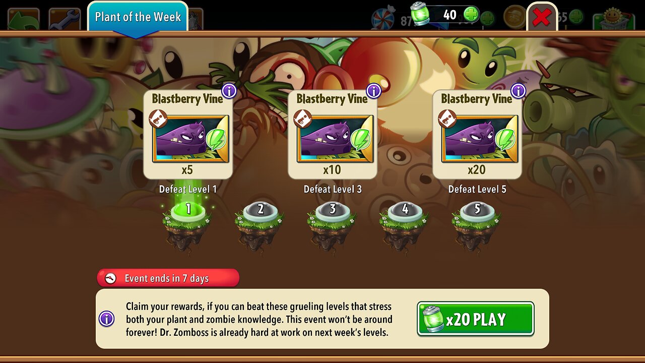 Plants vs Zombies 2 - Plant of the Week - Blastberry Vine - March/April 2024