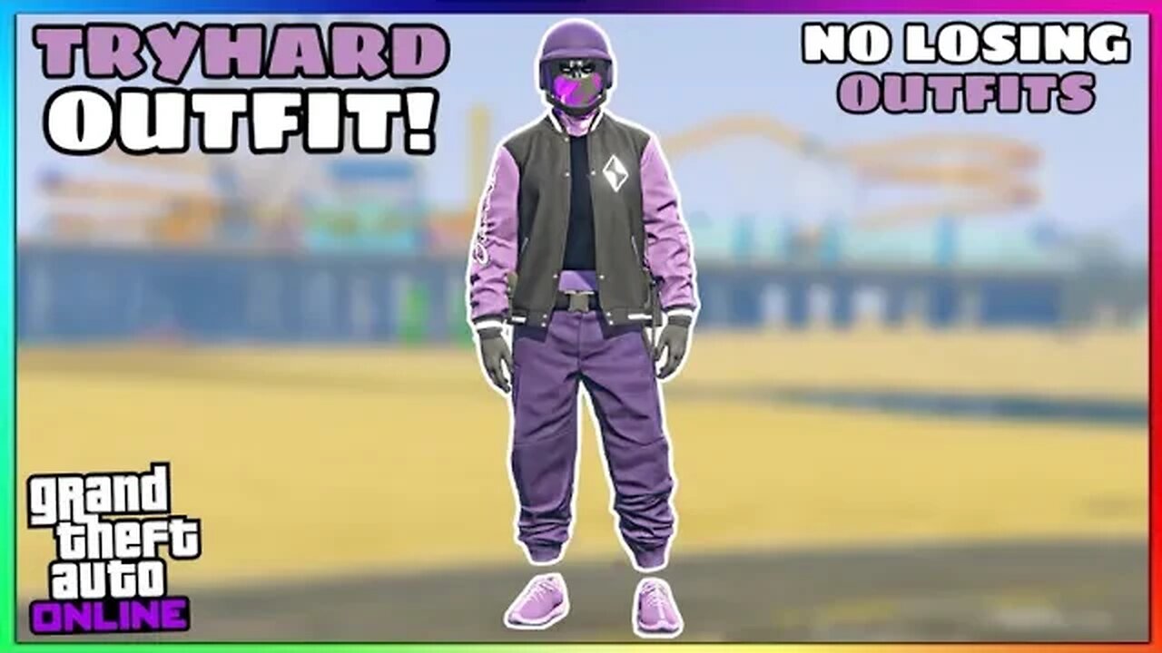 Easy Purple Joggers Invisible Torso Glitch Tryhard Modded Outfit (No Transfer) (GTA Online)