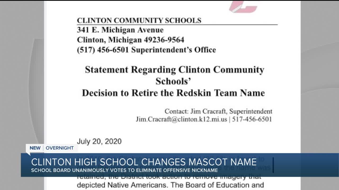 Clinton High School changes mascot name