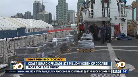 Coast Guard offloads $78M worth of cocaine in San Diego