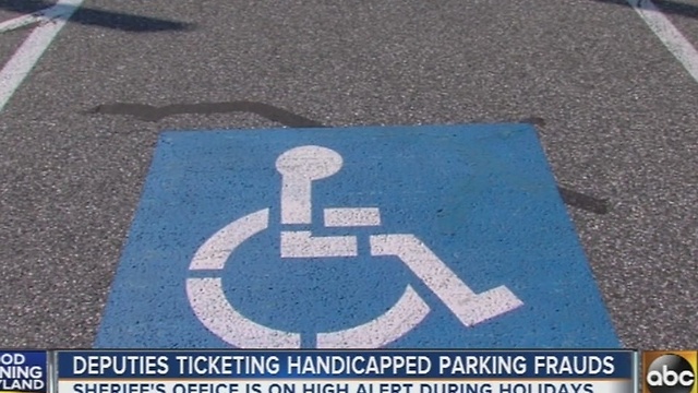 Deputies ticketing handicapped parking frauds