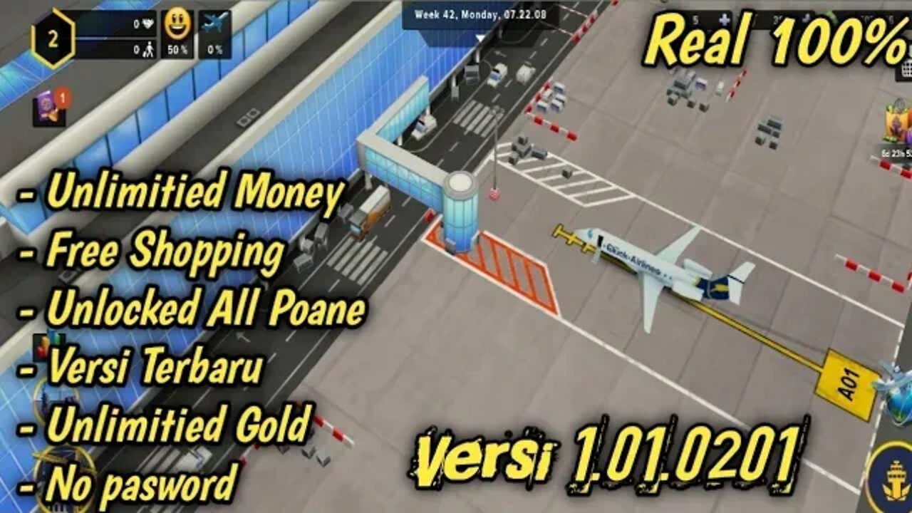 Dowload Airport Simulator Tycoon Mod Apk Terbaru Versi 1.01.0201 ( Unlimitied Money )