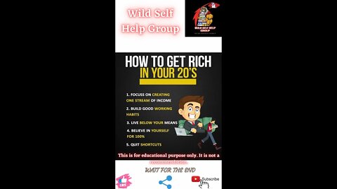 🔥How to get rich in your 20s🔥#shorts🔥#motivation🔥#wildselfhelpgroup🔥27 march 2022🔥