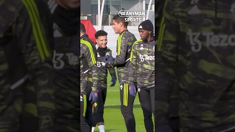 Champions League Varane gets a little hug from Casemiro ahead of Barcelona 🤗