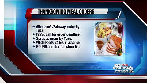 Tucson-area grocery stores, restaurants still accepting Thanksgiving orders