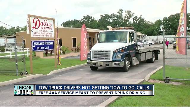 Lakeland tow truck drivers report zero calls for sober rides